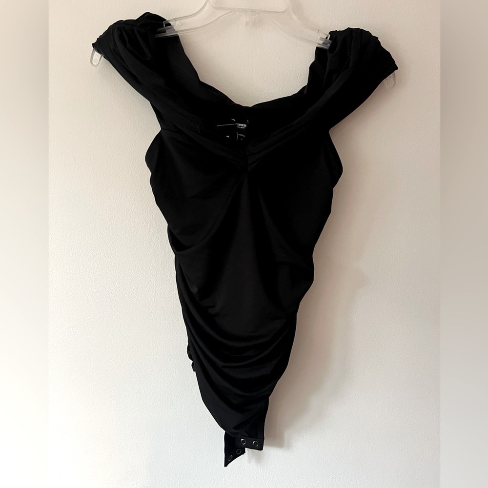 EXPRESS BODY CONTOUR COLLECTION Size S Black Sleeveless Shapewear Thong Bodysuit
